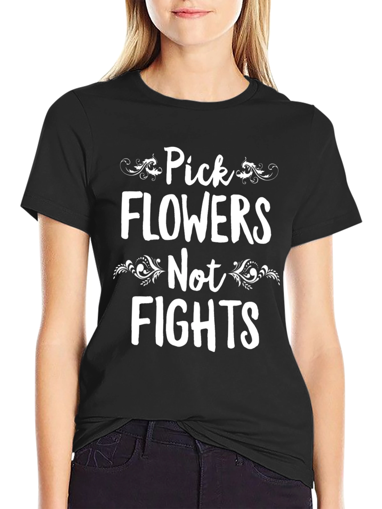 Pick Flowers Not Fights Graphic Tee