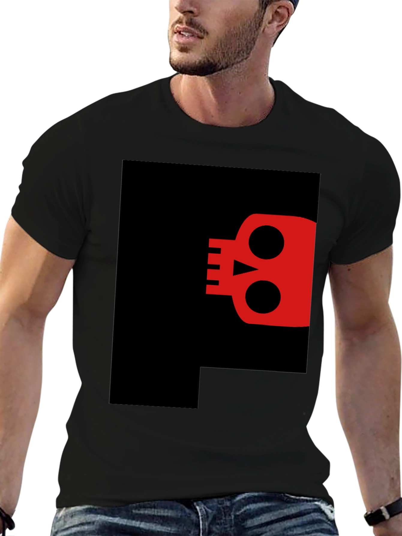 Skull Graphic Black T-Shirt - Modern Casual Style