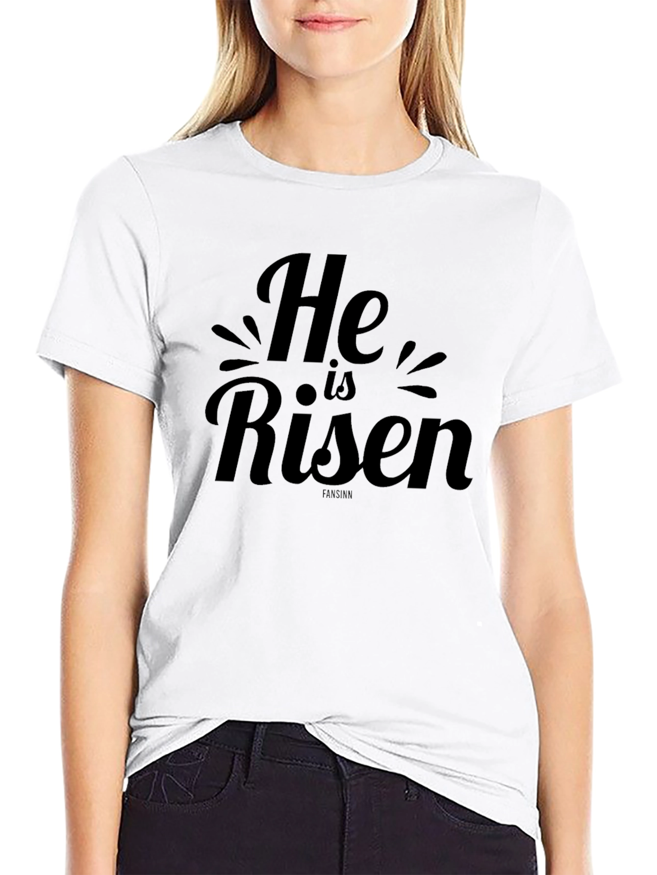 He is Risen Black Graphic Tee for Easter