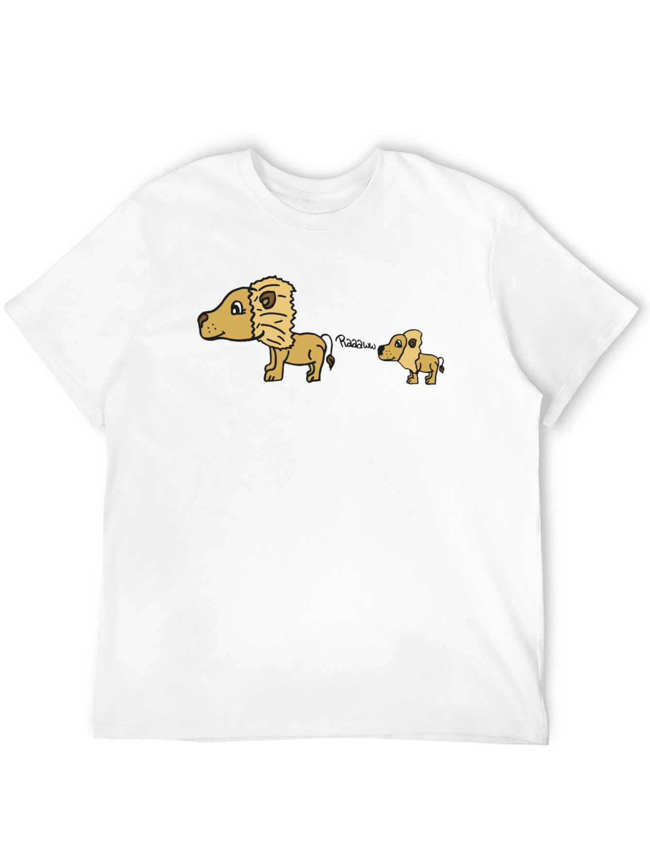 Cartoon Lion Dad Joke Black T-Shirt