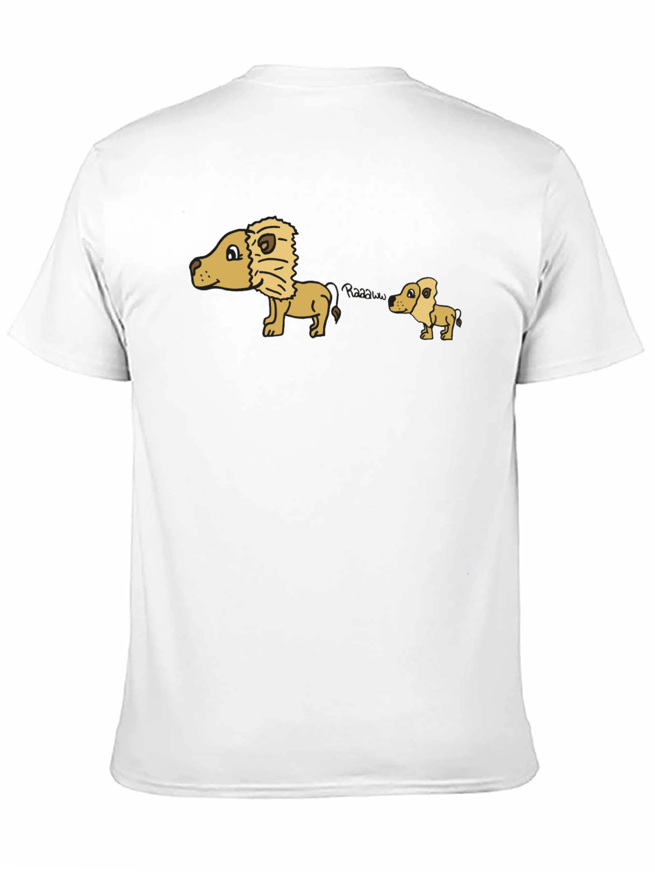 Cartoon Lion Dad Joke Black T-Shirt