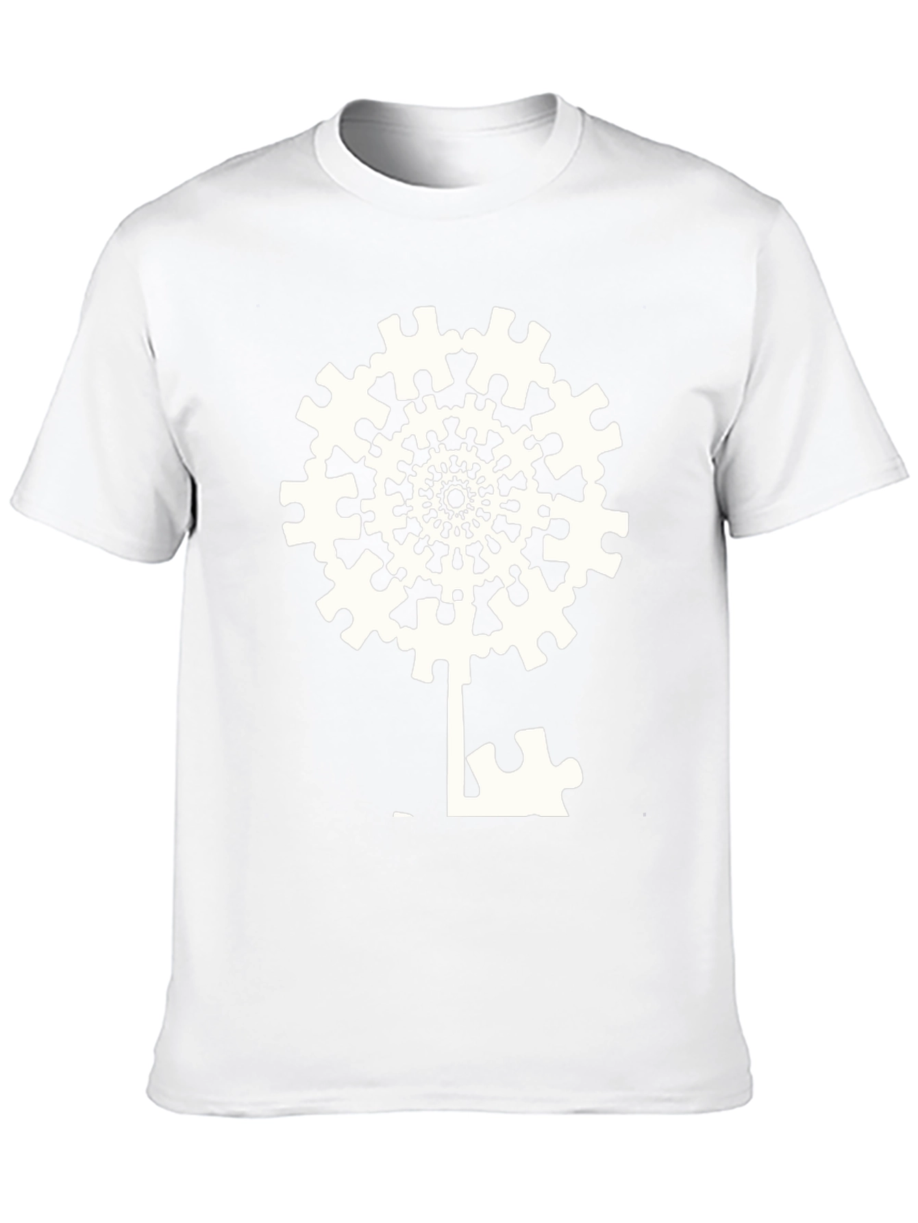 Puzzle Piece Tree T-Shirt - Abstract Key Design