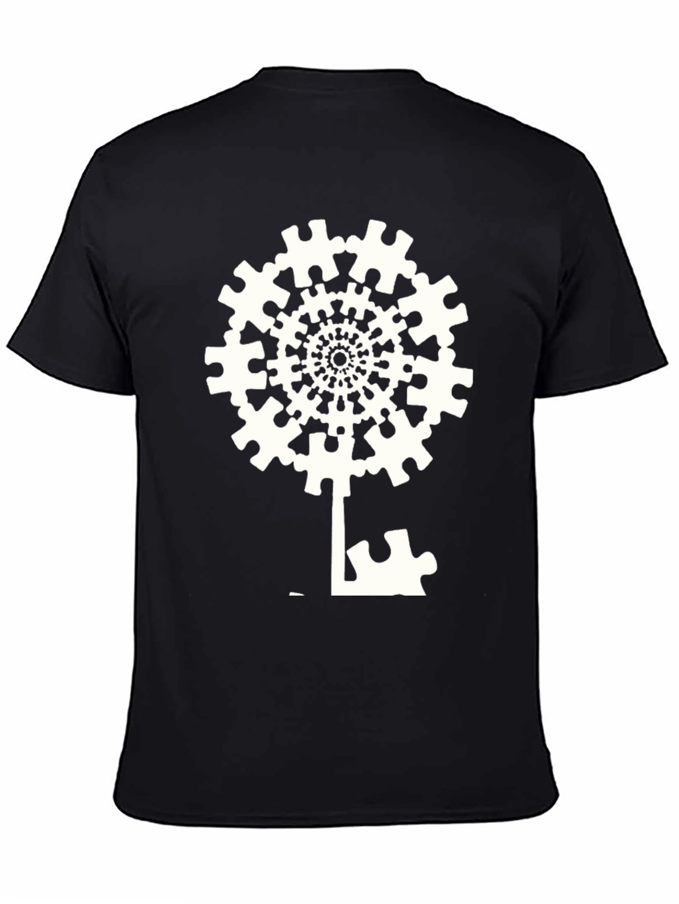 Puzzle Piece Tree T-Shirt - Abstract Key Design