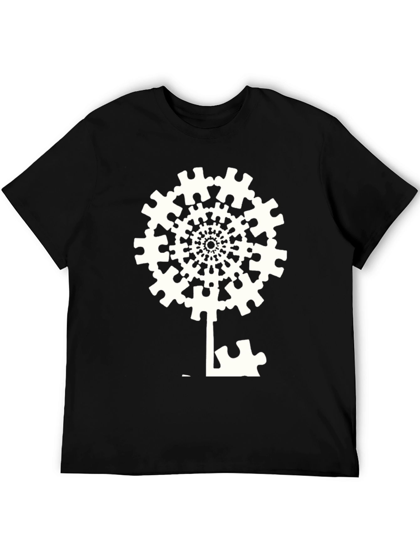 Puzzle Piece Tree T-Shirt - Abstract Key Design