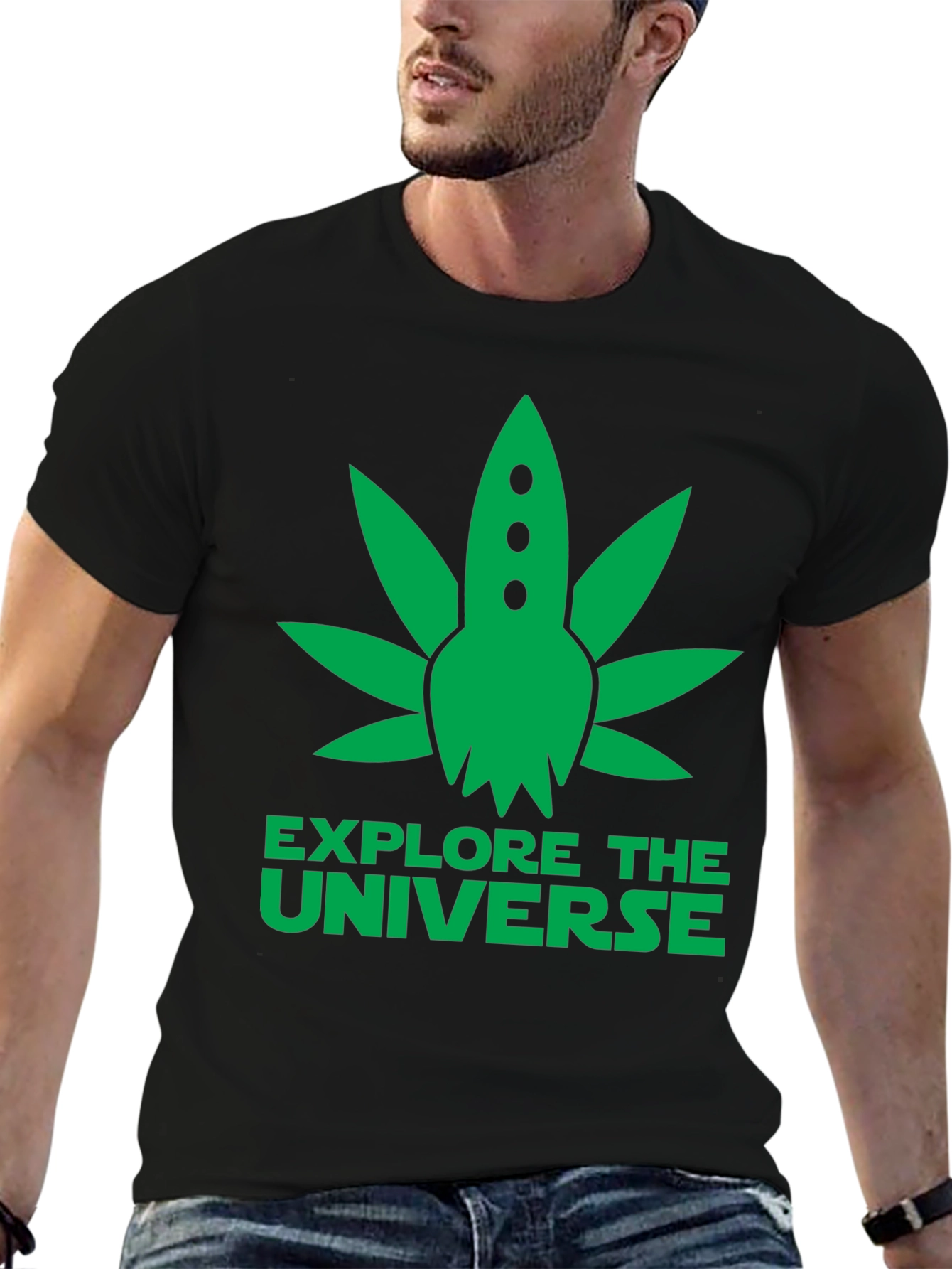 Explore the Universe Graphic T-Shirt - Black