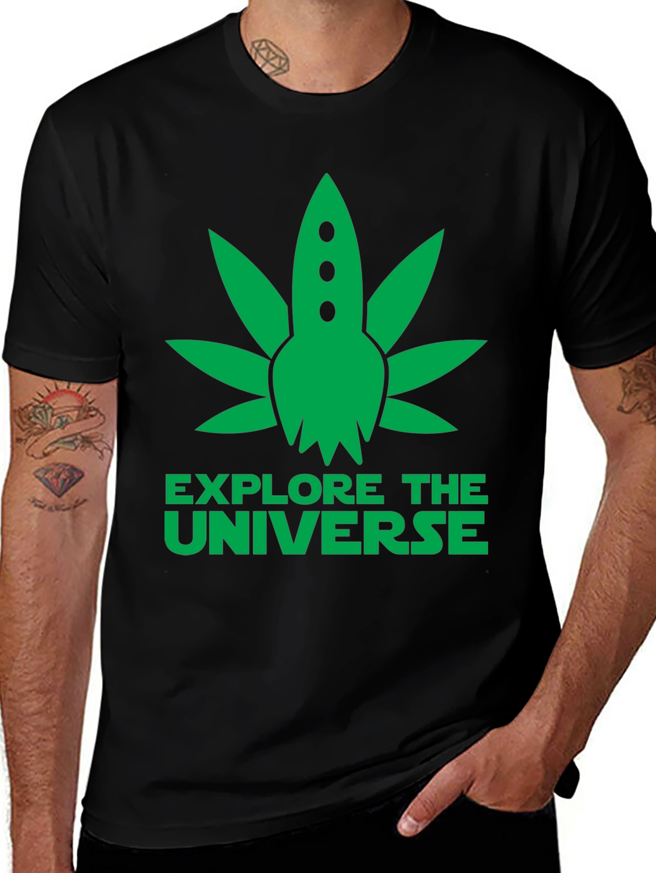 Explore the Universe Graphic T-Shirt - Black