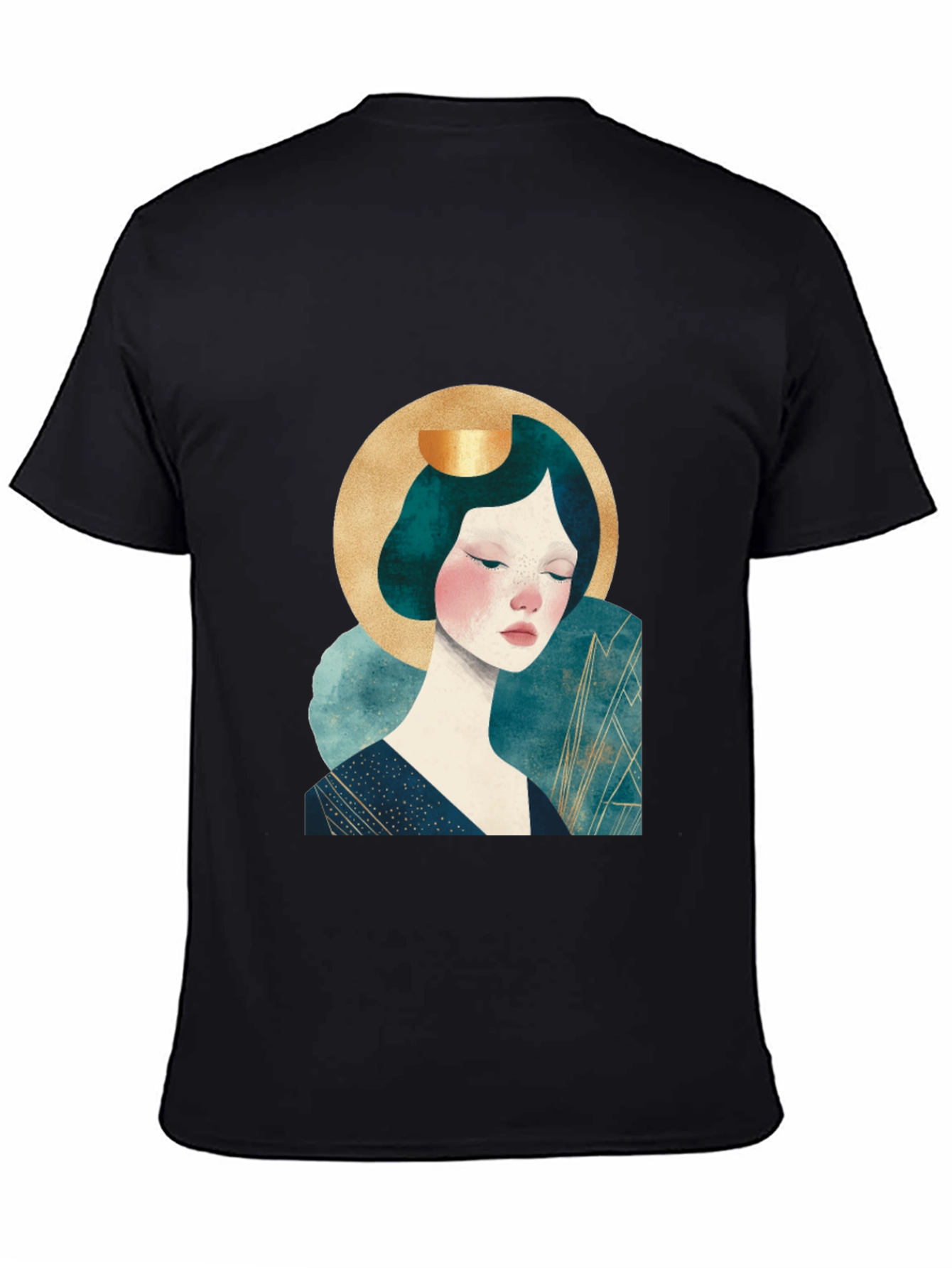 Artistic Woman Graphic Black Tee