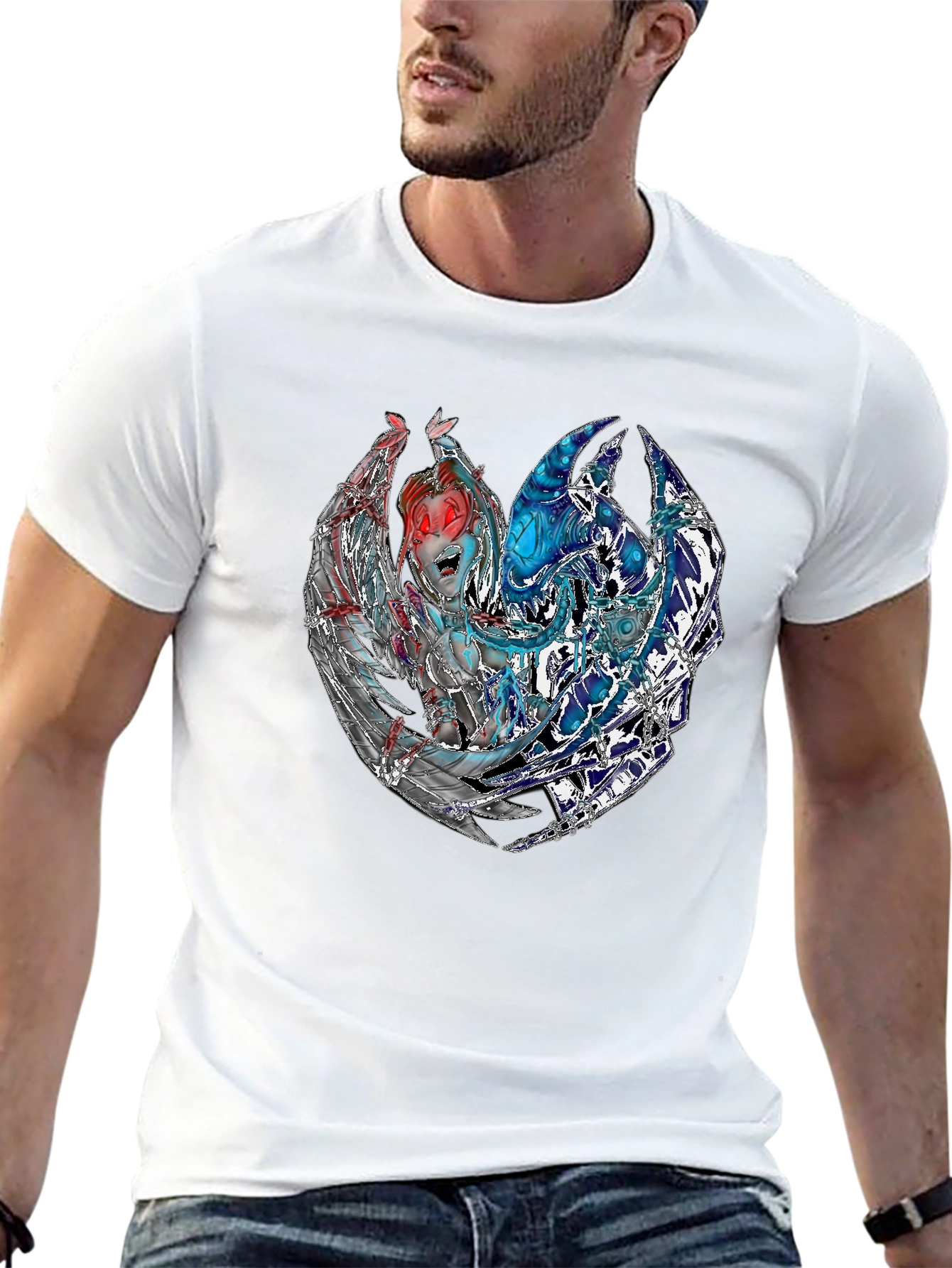 Fantasy Graphic Print Black T-Shirt