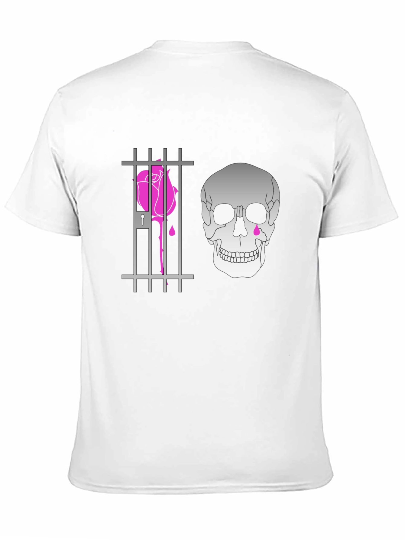 Edgy Skull & Rose Print Tee