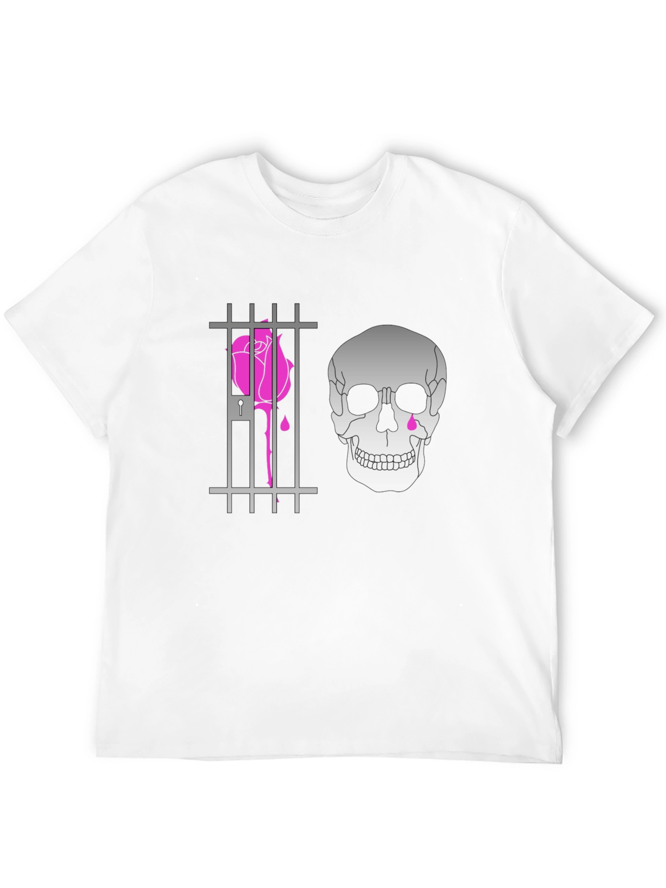 Edgy Skull & Rose Print Tee