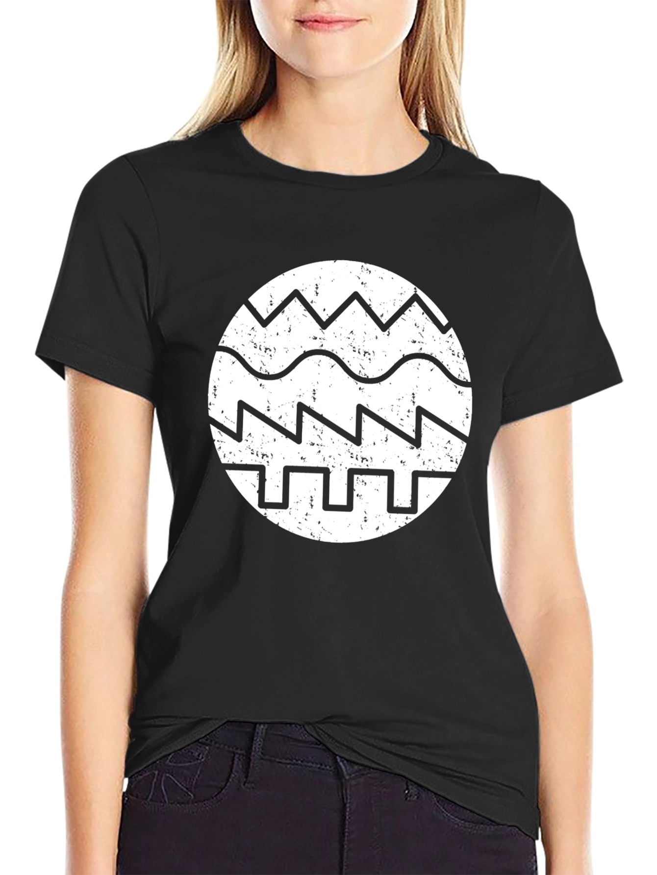 Retro Waveform Graphic Tee - Black Cotton