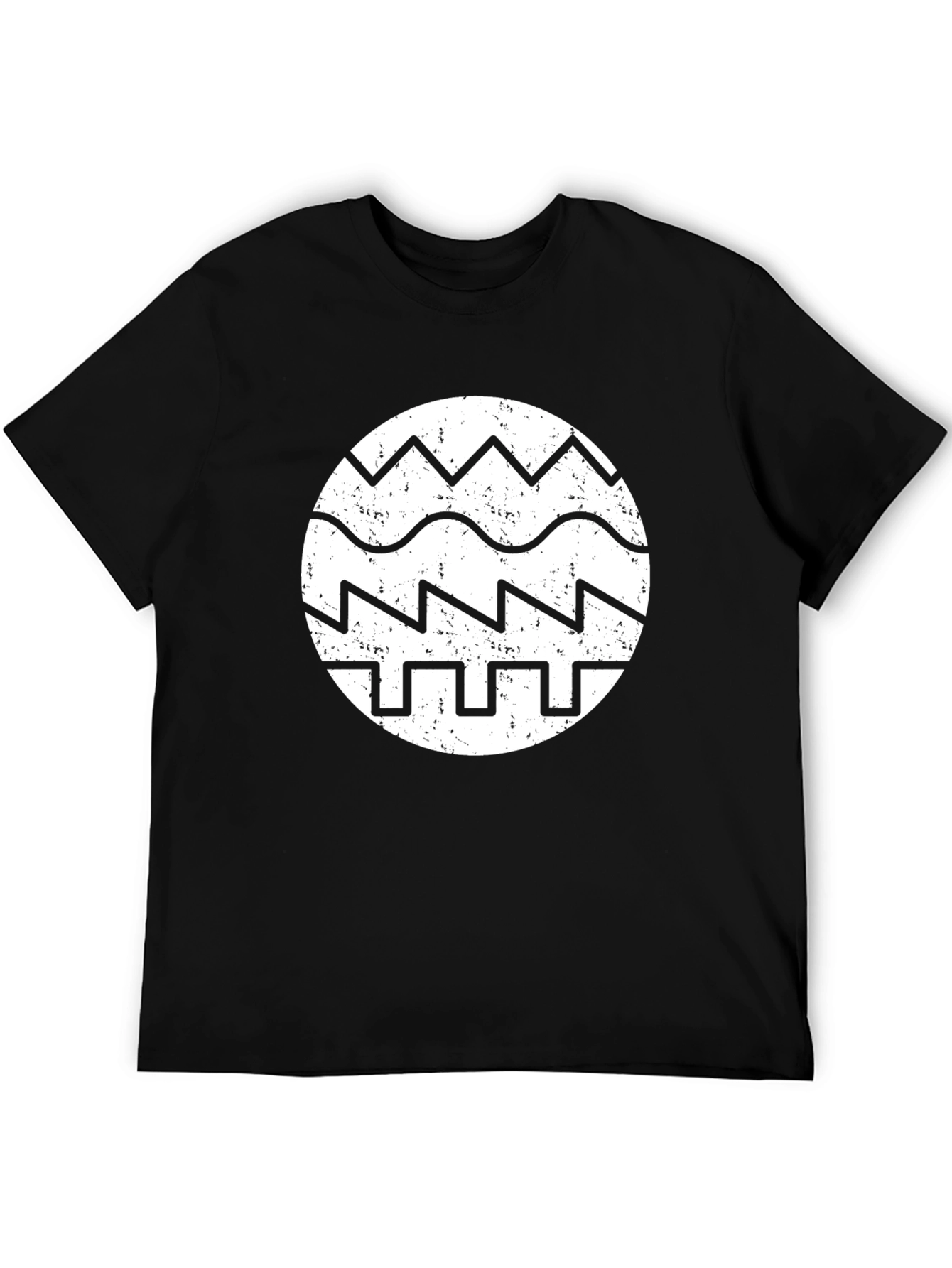 Retro Waveform Graphic Tee - Black Cotton
