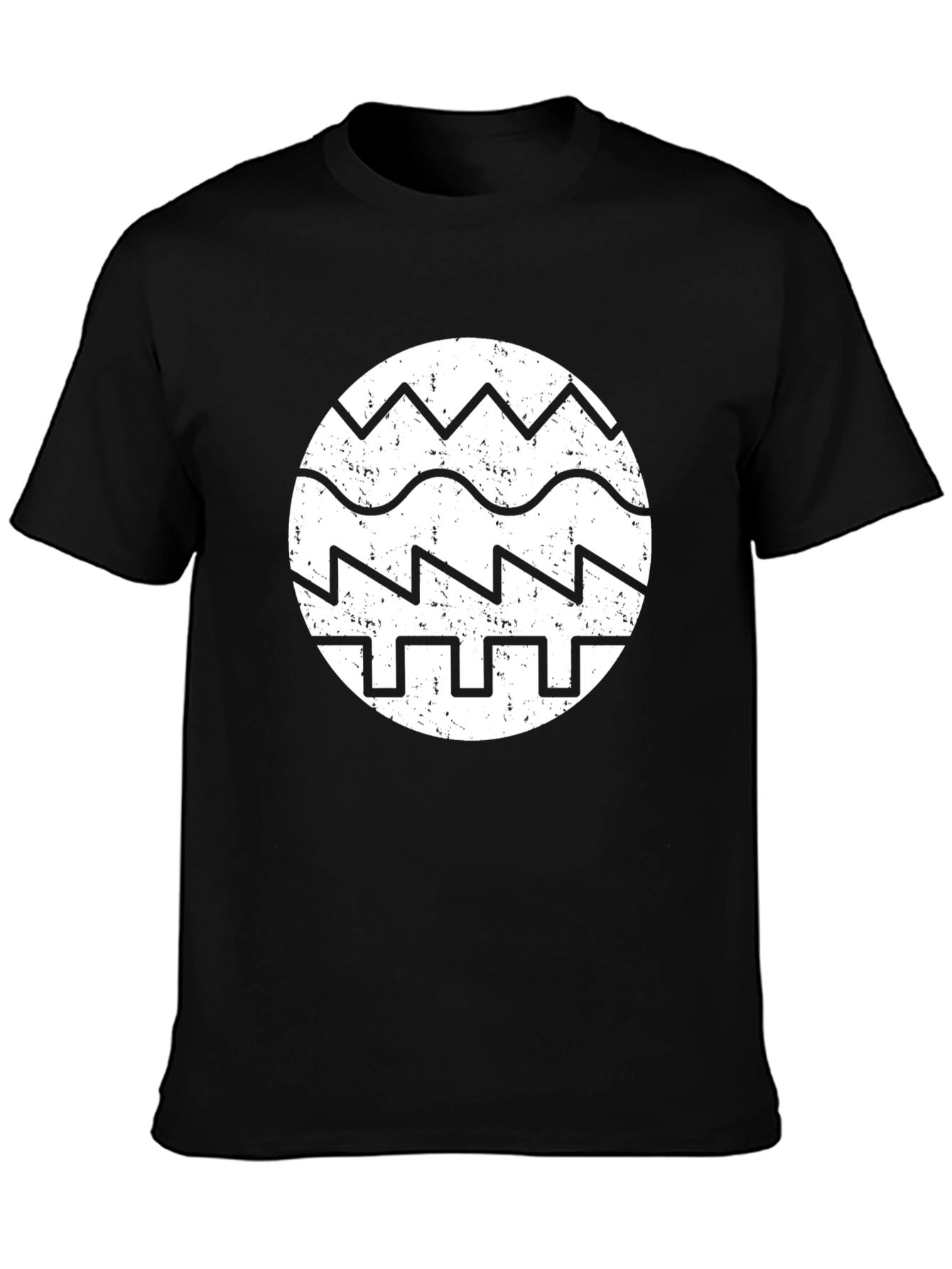 Retro Waveform Graphic Tee - Black Cotton