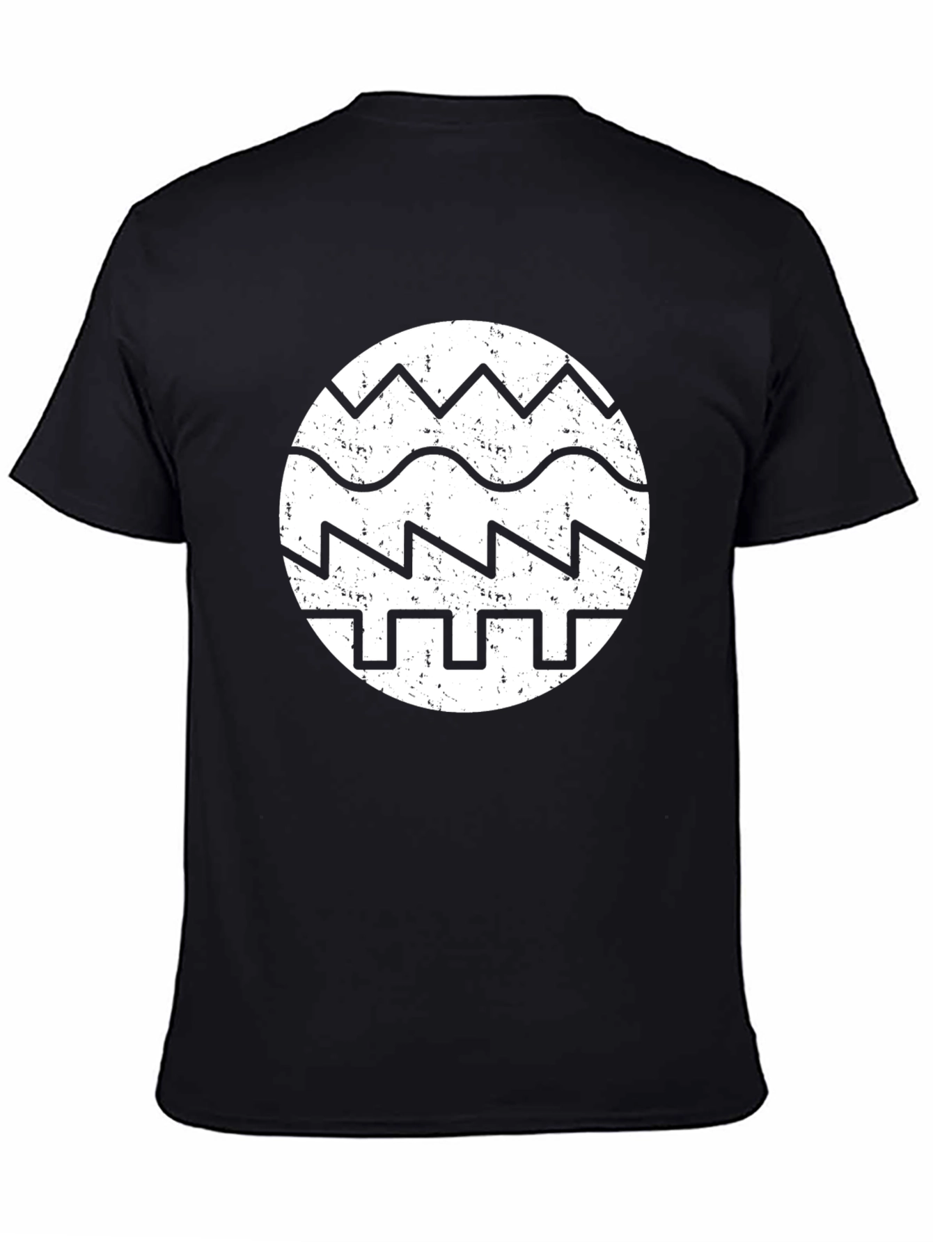 Retro Waveform Graphic Tee - Black Cotton