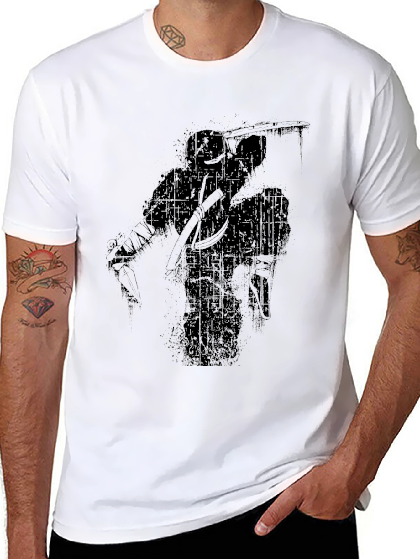 Black Ninja Warrior Graphic T-Shirt