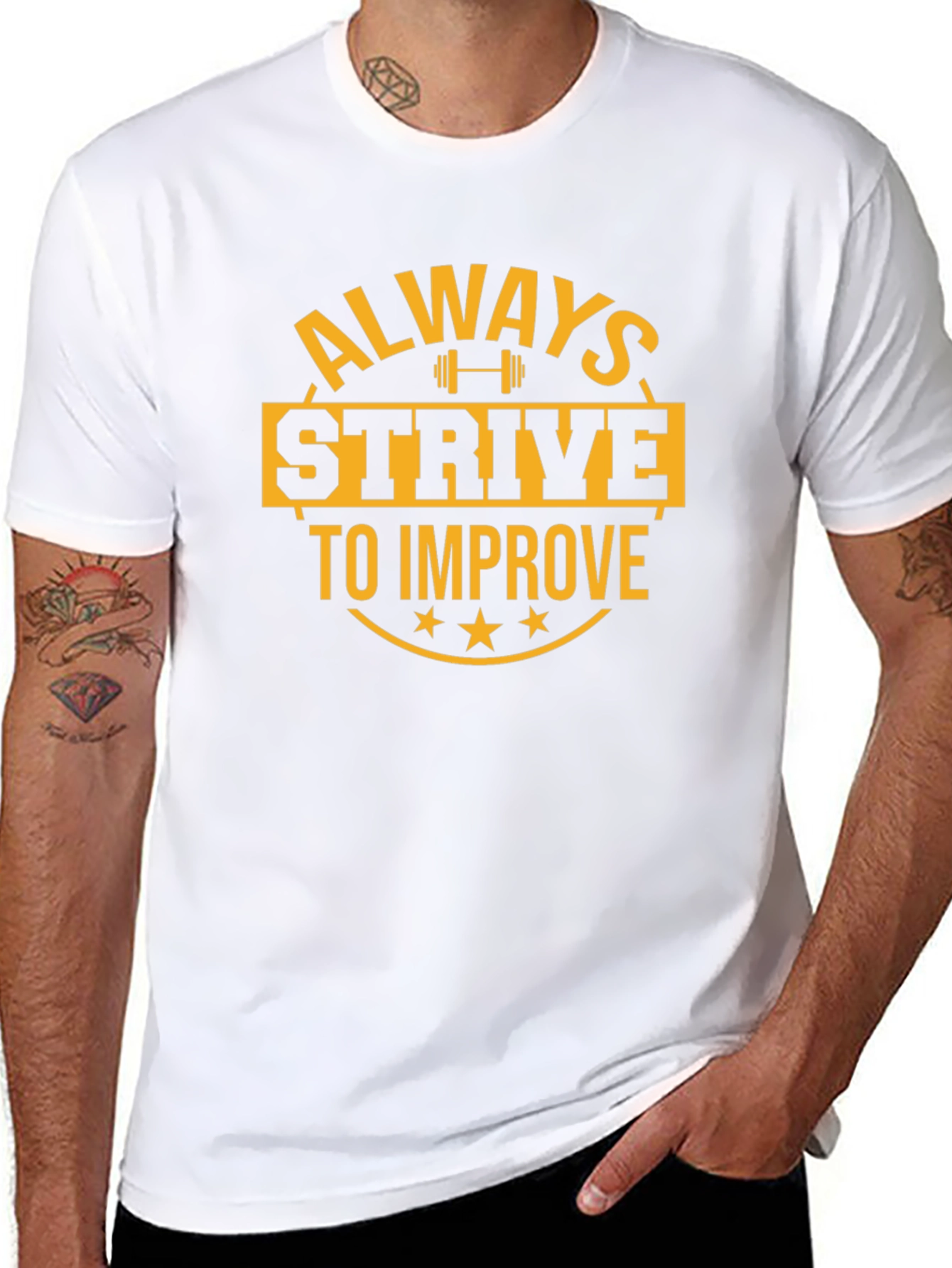 Always Strive to Improve Black Graphic Tee