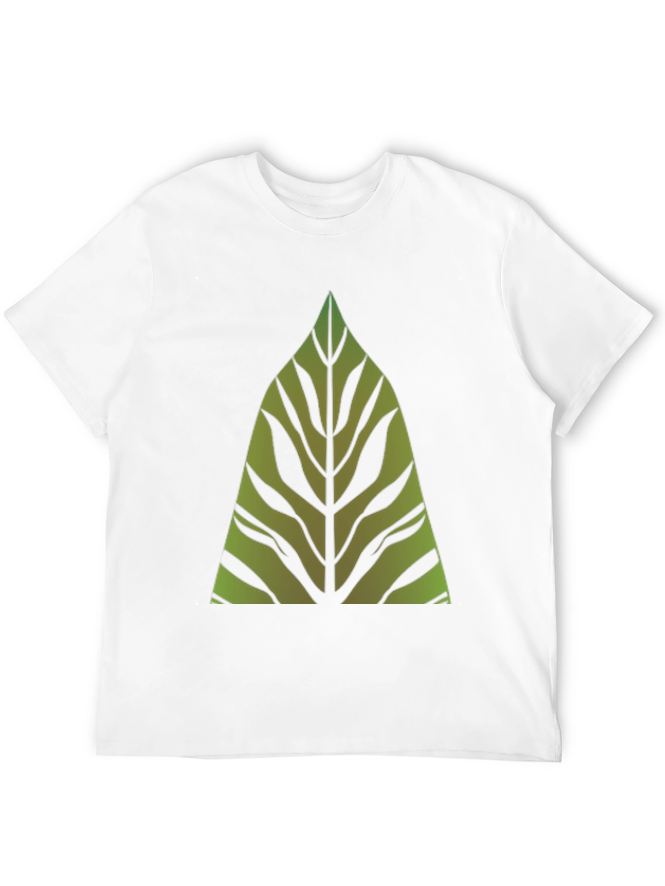 Green Leaf Graphic Print Black T-Shirt