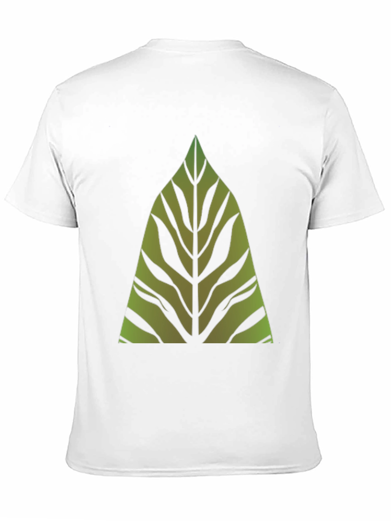 Green Leaf Graphic Print Black T-Shirt