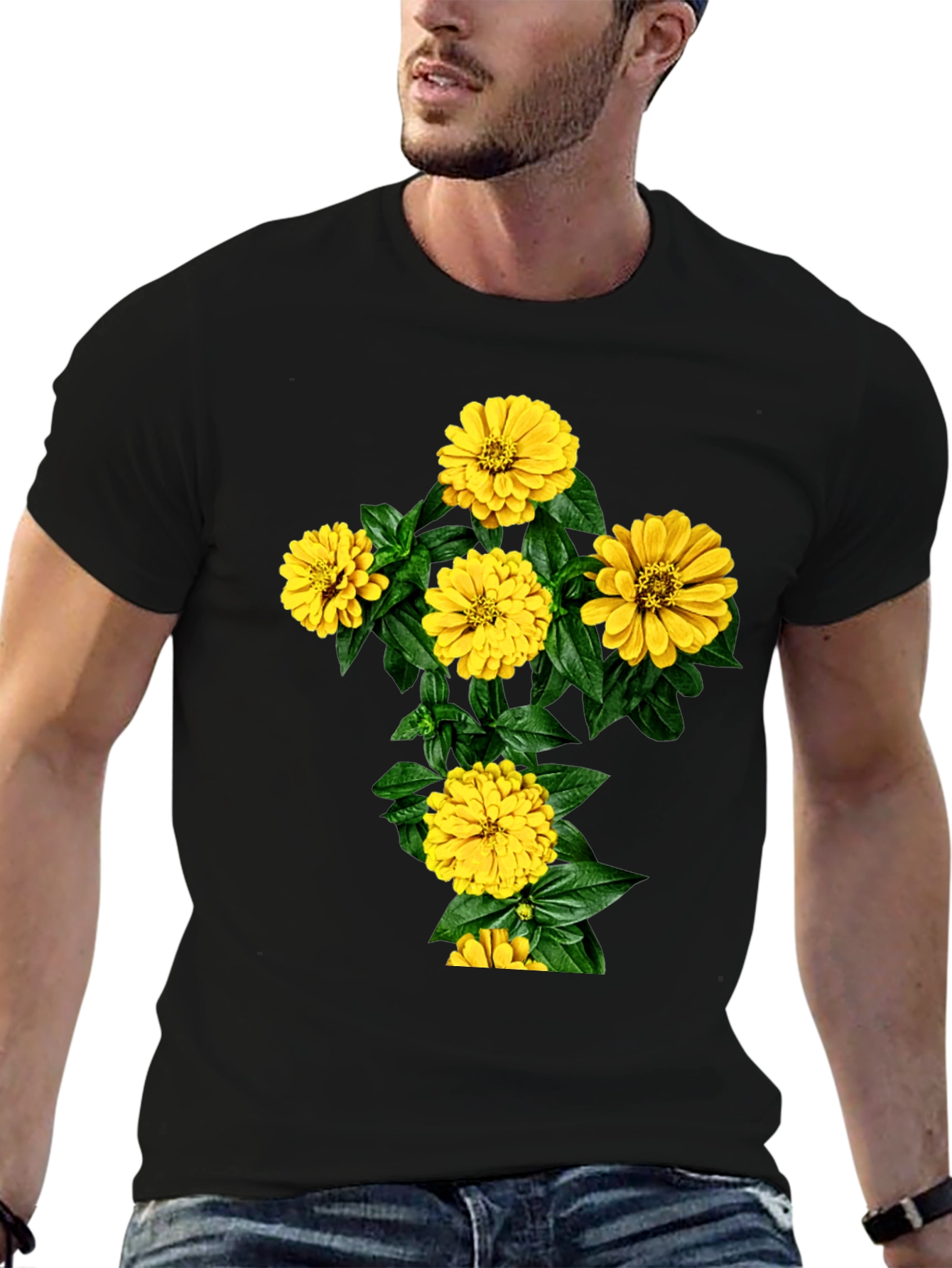 Floral Cross Graphic Tee - Stylish Comfort