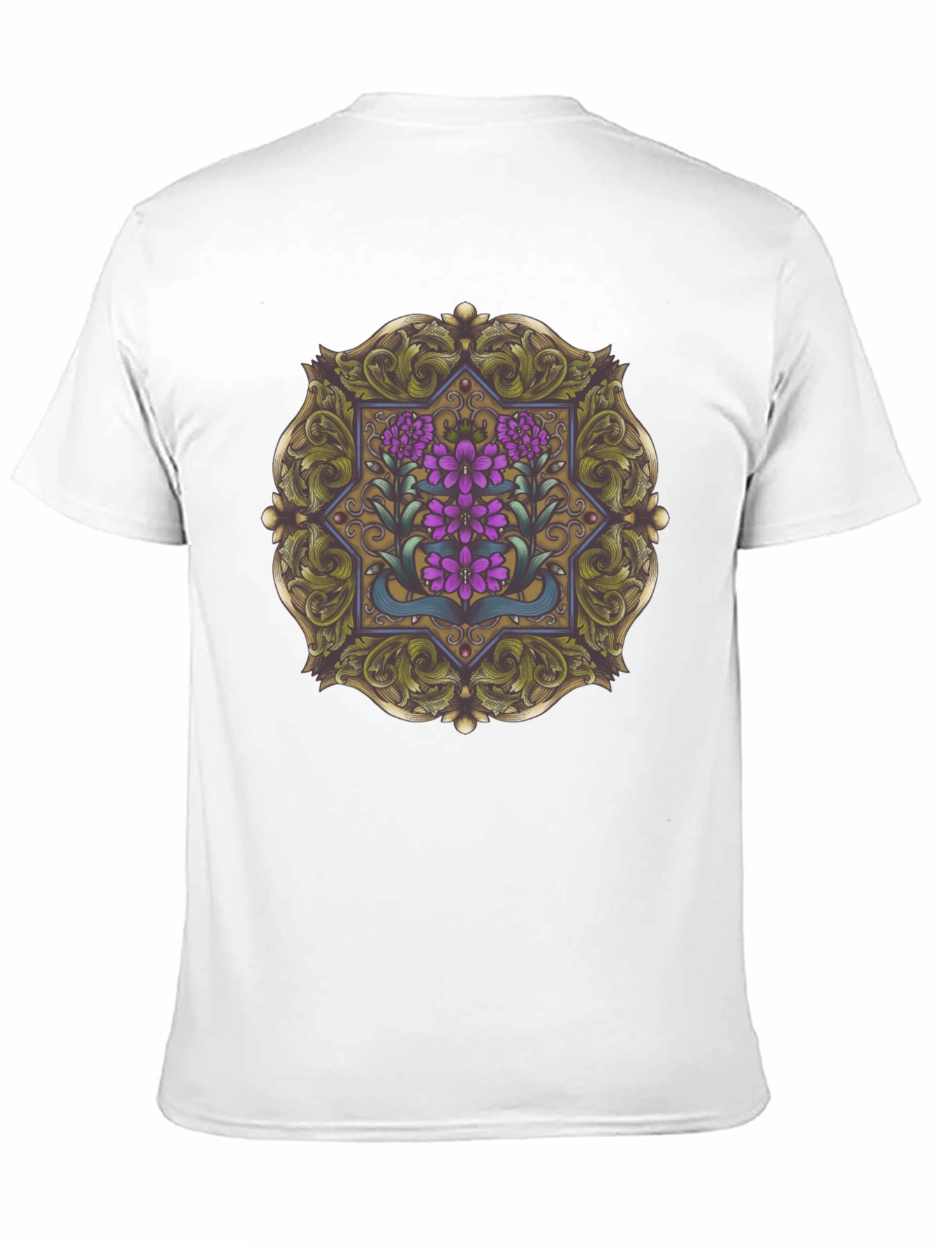 Floral Mandala Graphic Tee - Black