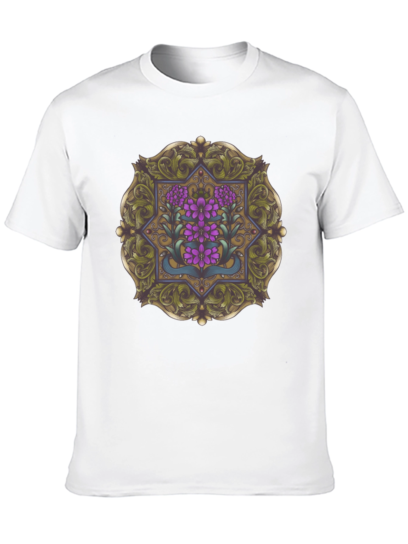 Floral Mandala Graphic Tee - Black