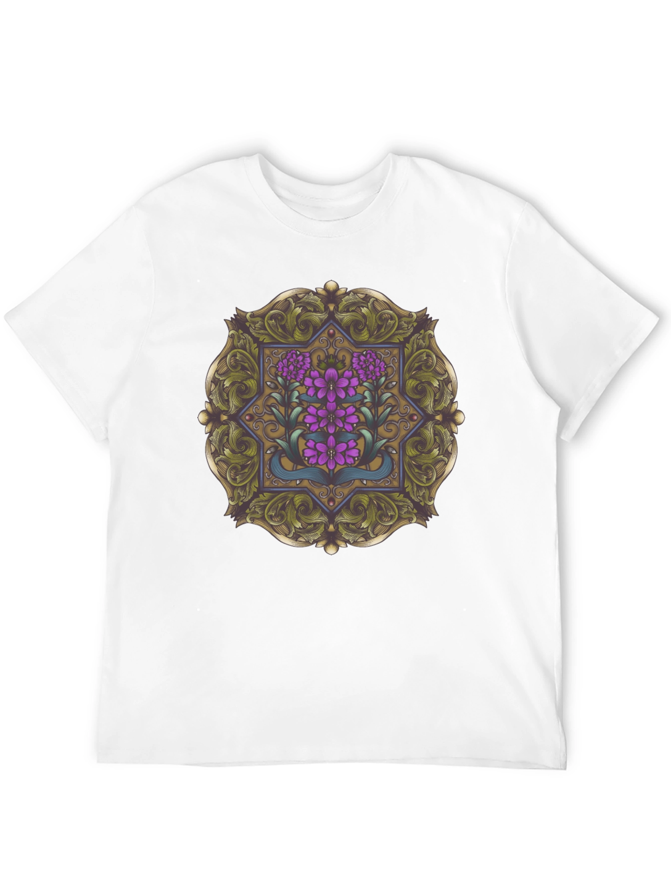 Floral Mandala Graphic Tee - Black