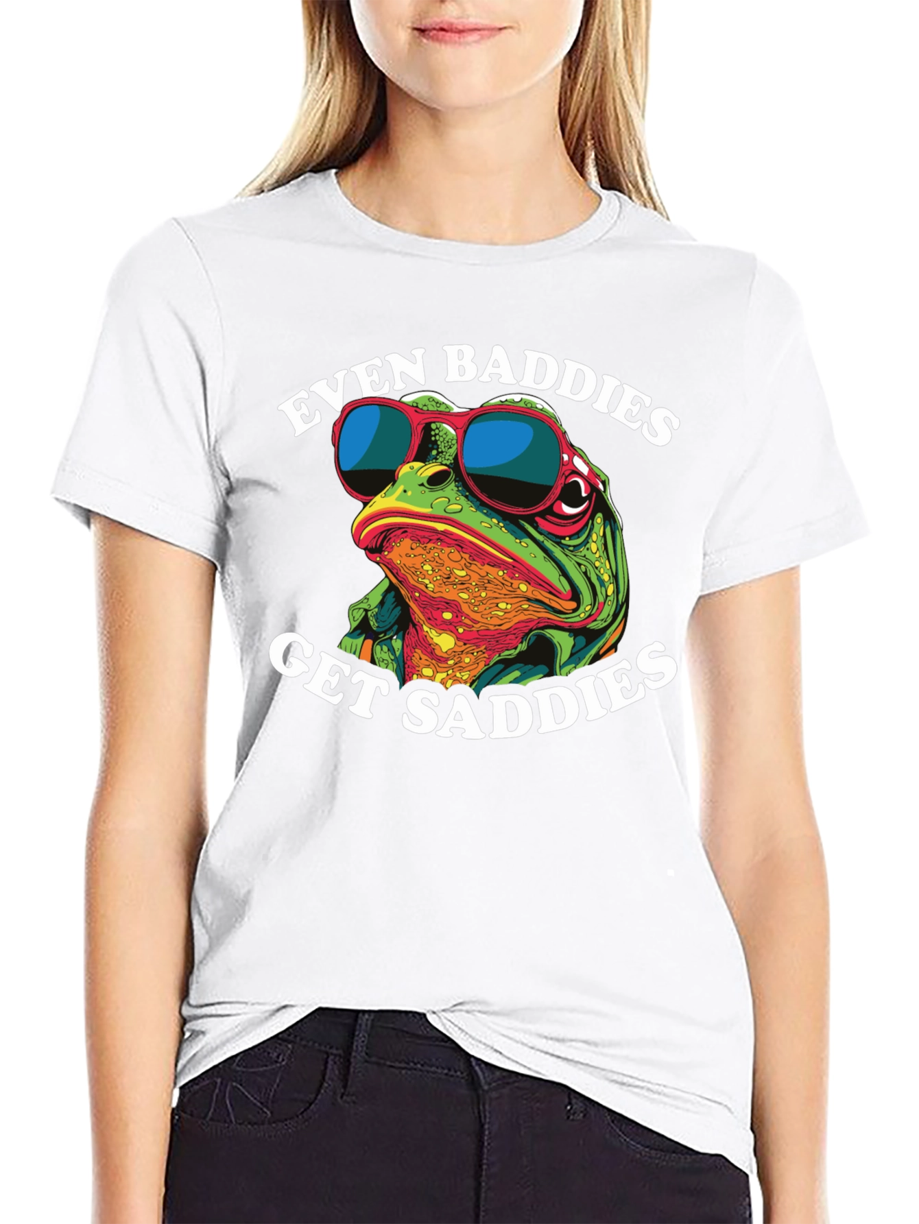 Even Baddies Get Saddies Frog Graphic Tee