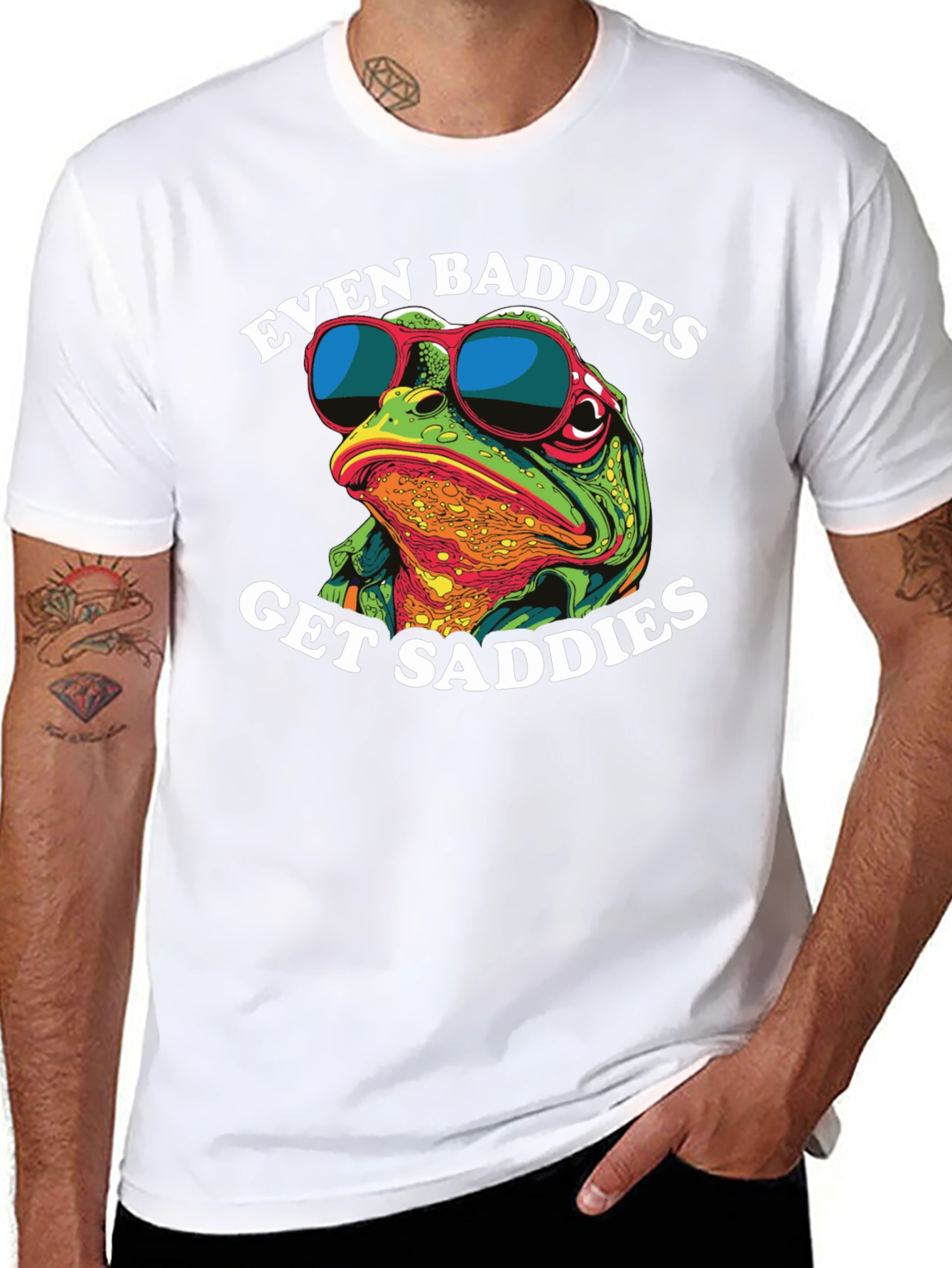 Even Baddies Get Saddies Frog Graphic Tee