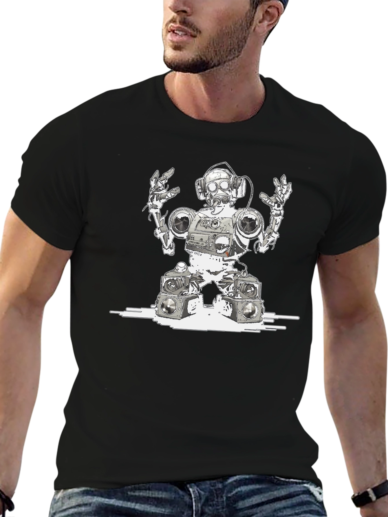 Robot DJ Graphic T-Shirt - Unique Streetwear Style