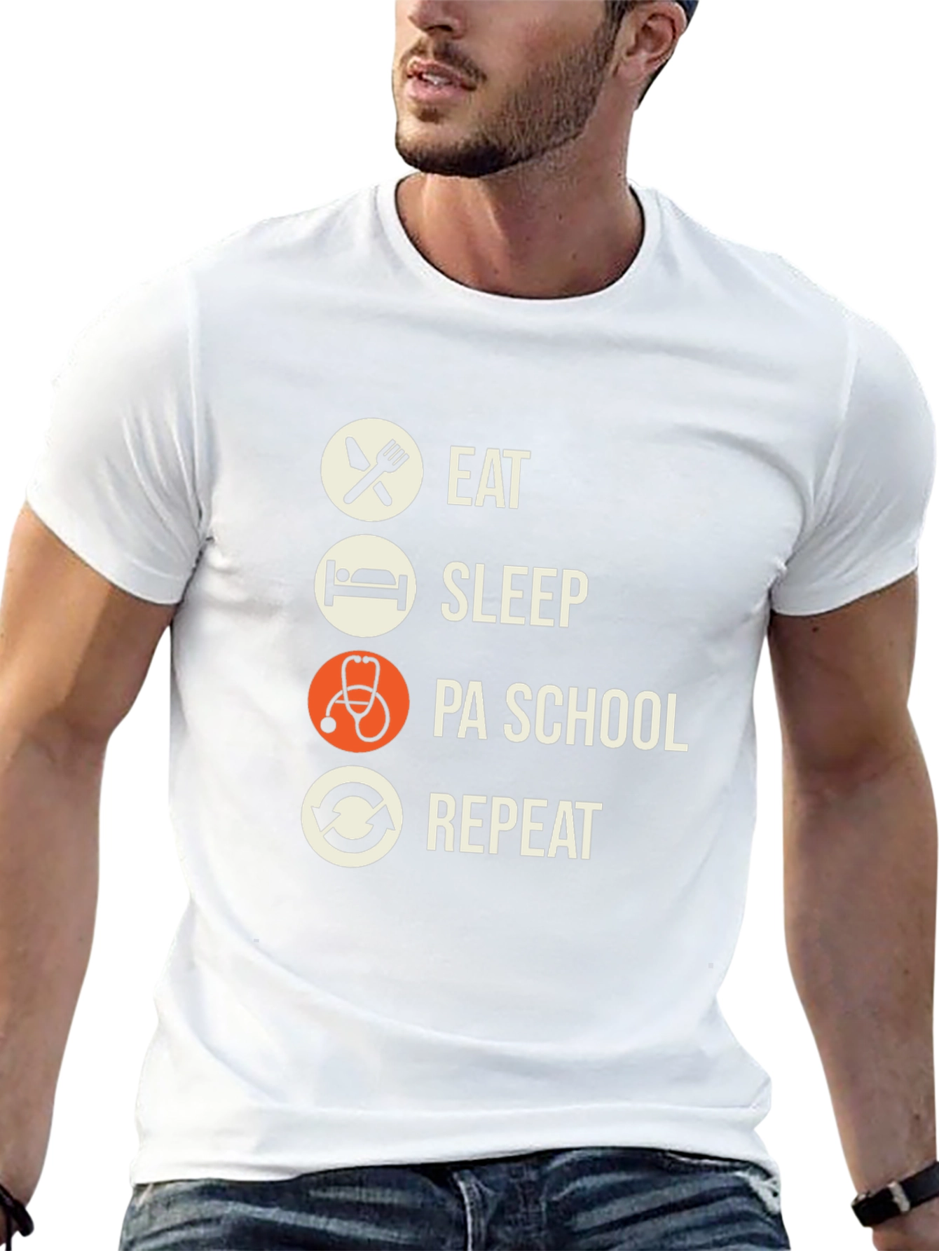 Eat Sleep PA School Repeat Graphic Tee