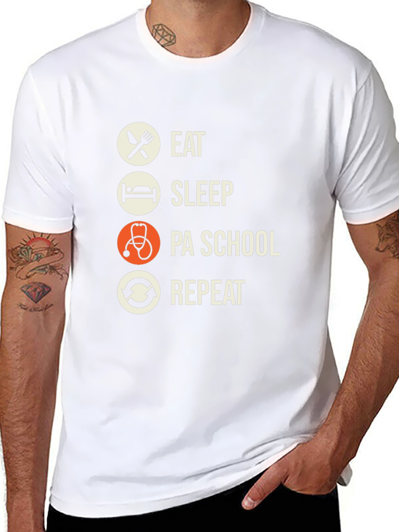 Eat Sleep PA School Repeat Graphic Tee