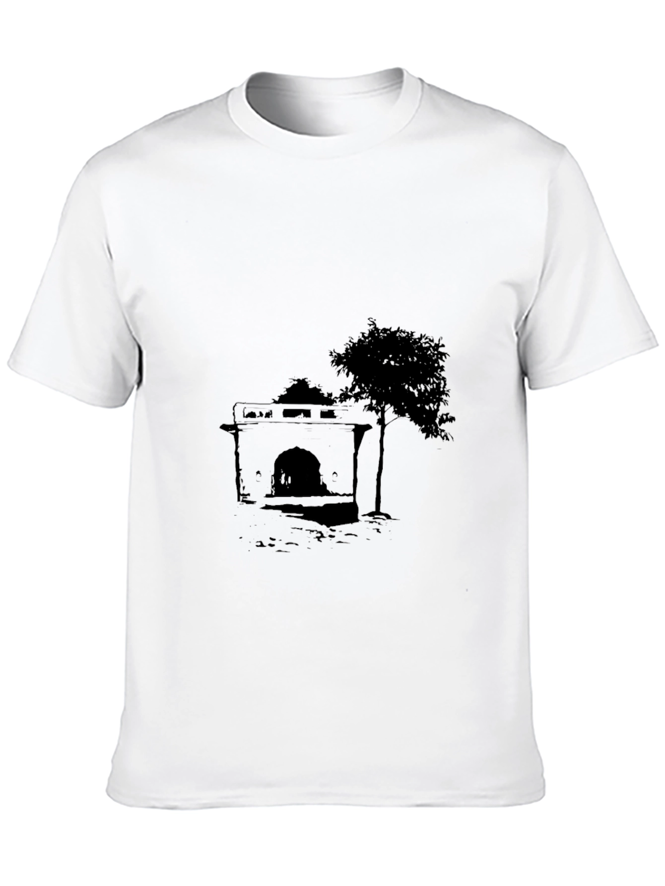 Graphic Print Black Tee