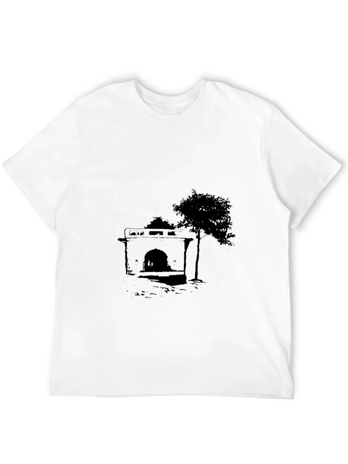 Graphic Print Black Tee