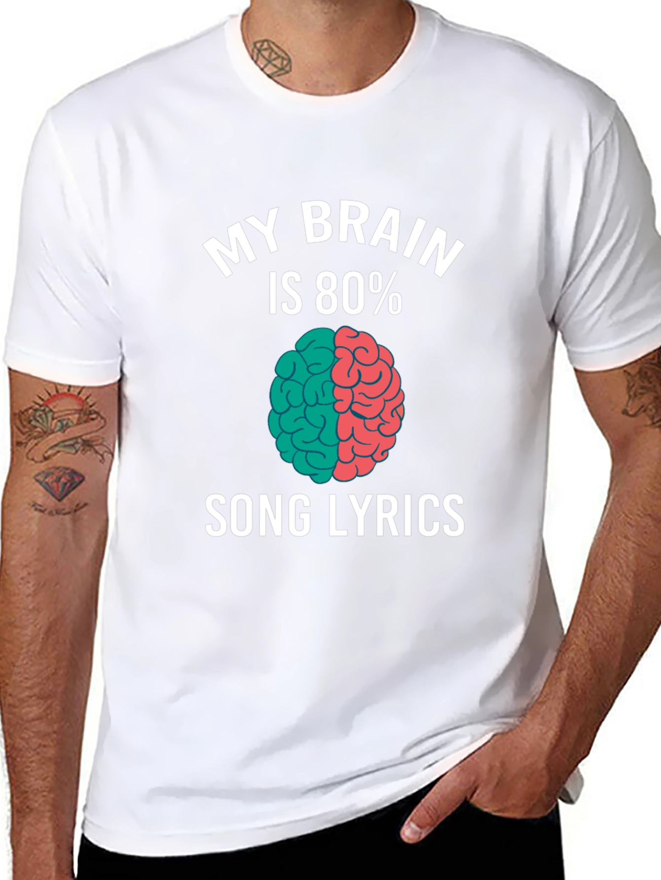 My Brain Is 80% Song Lyrics T-Shirt