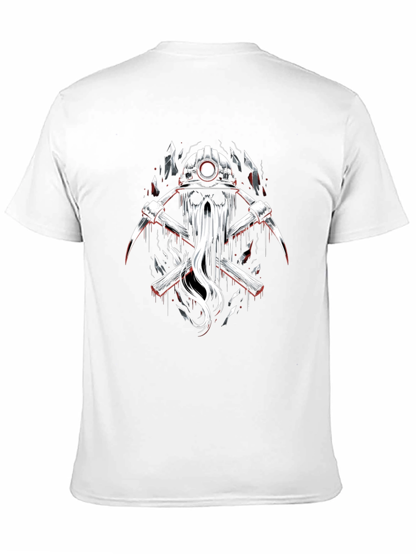 Miner Skull Graphic Tee - Black Cotton T-Shirt