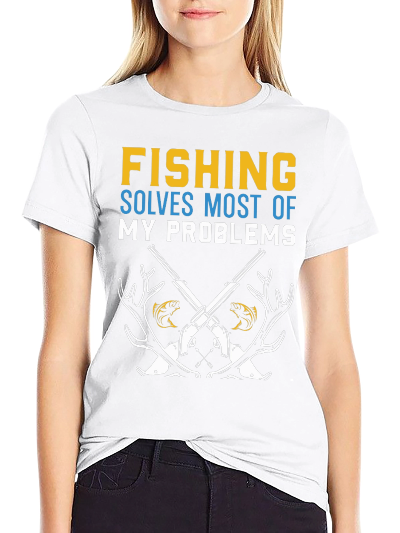 Fishing Solves Problems Graphic Tee