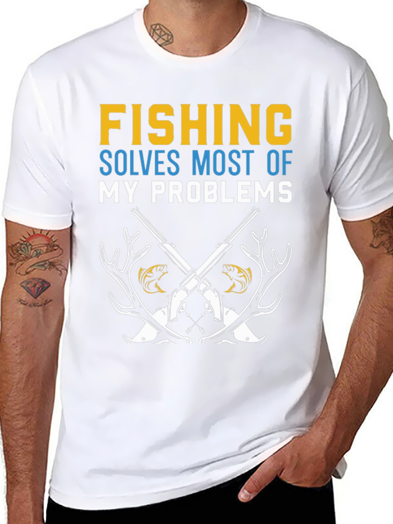 Fishing Solves Problems Graphic Tee