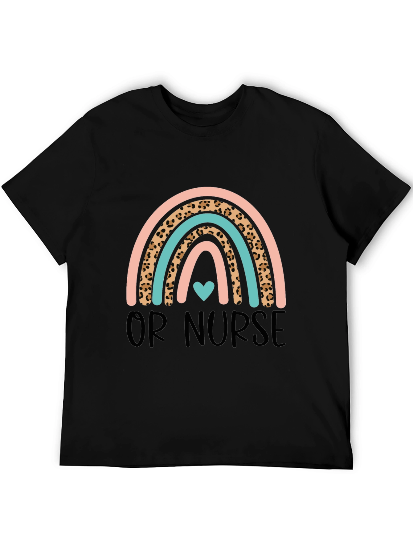 OR Nurse Rainbow Leopard Print T-Shirt
