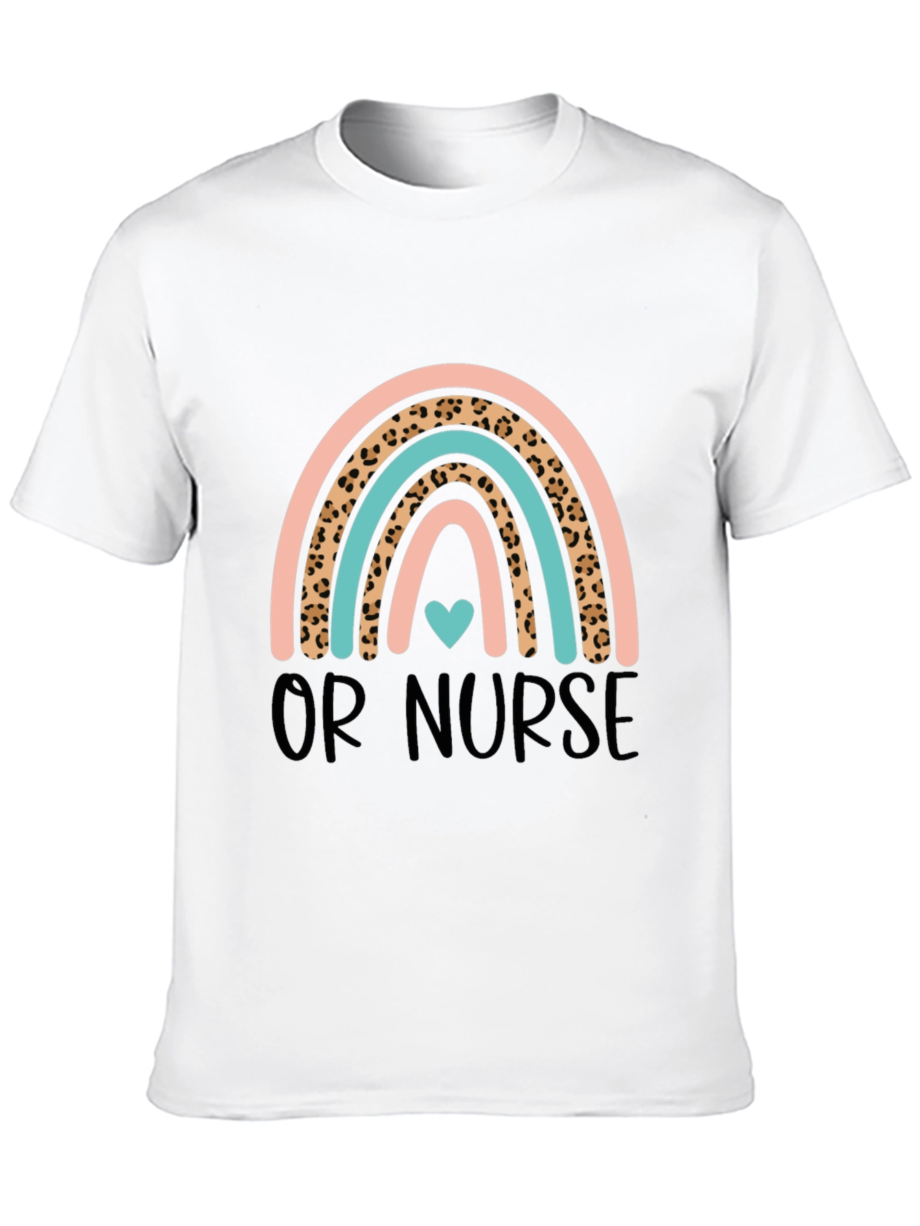 OR Nurse Rainbow Leopard Print T-Shirt