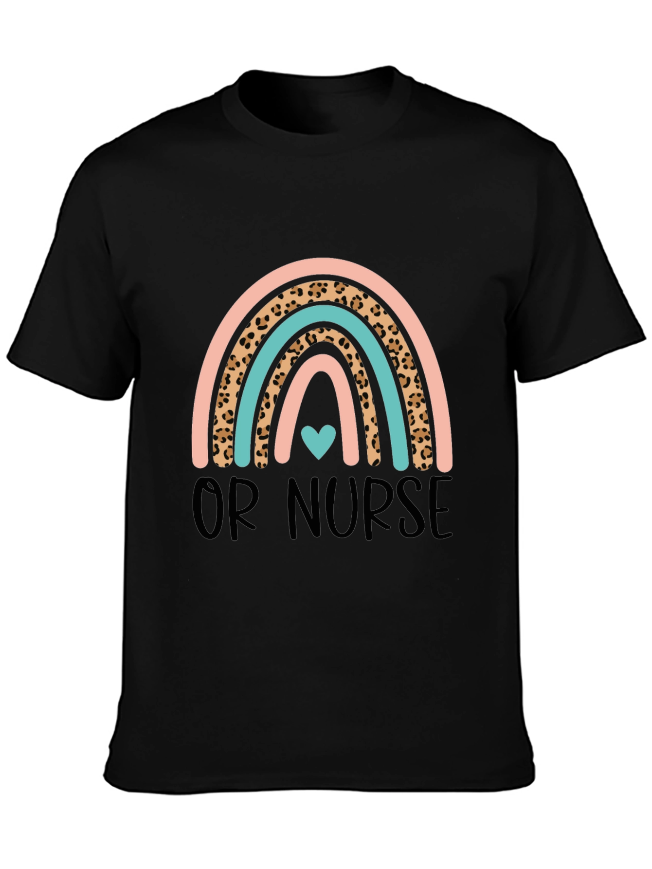 OR Nurse Rainbow Leopard Print T-Shirt