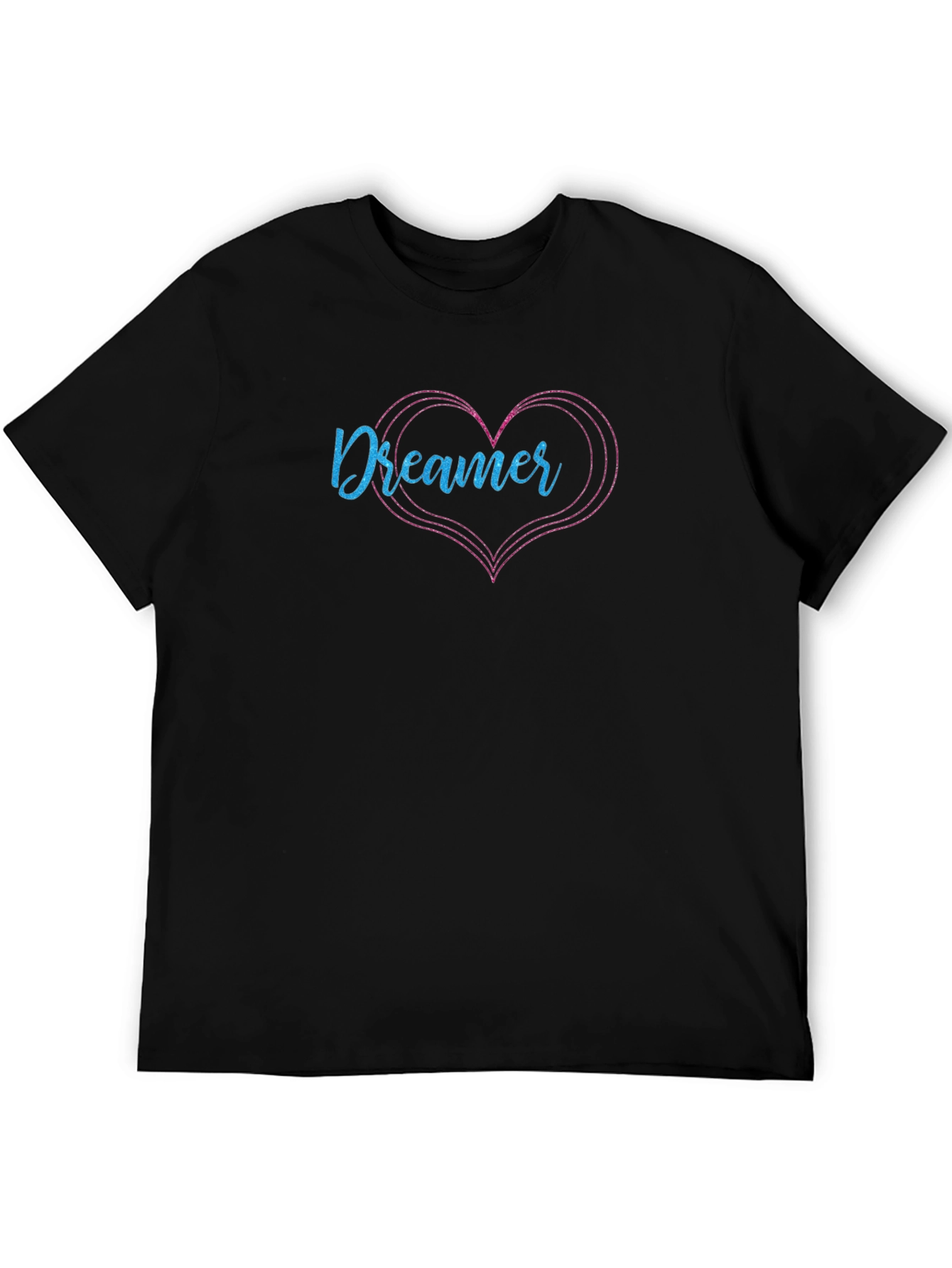 Dreamer Heart Graphic Tee - Black Short Sleeve