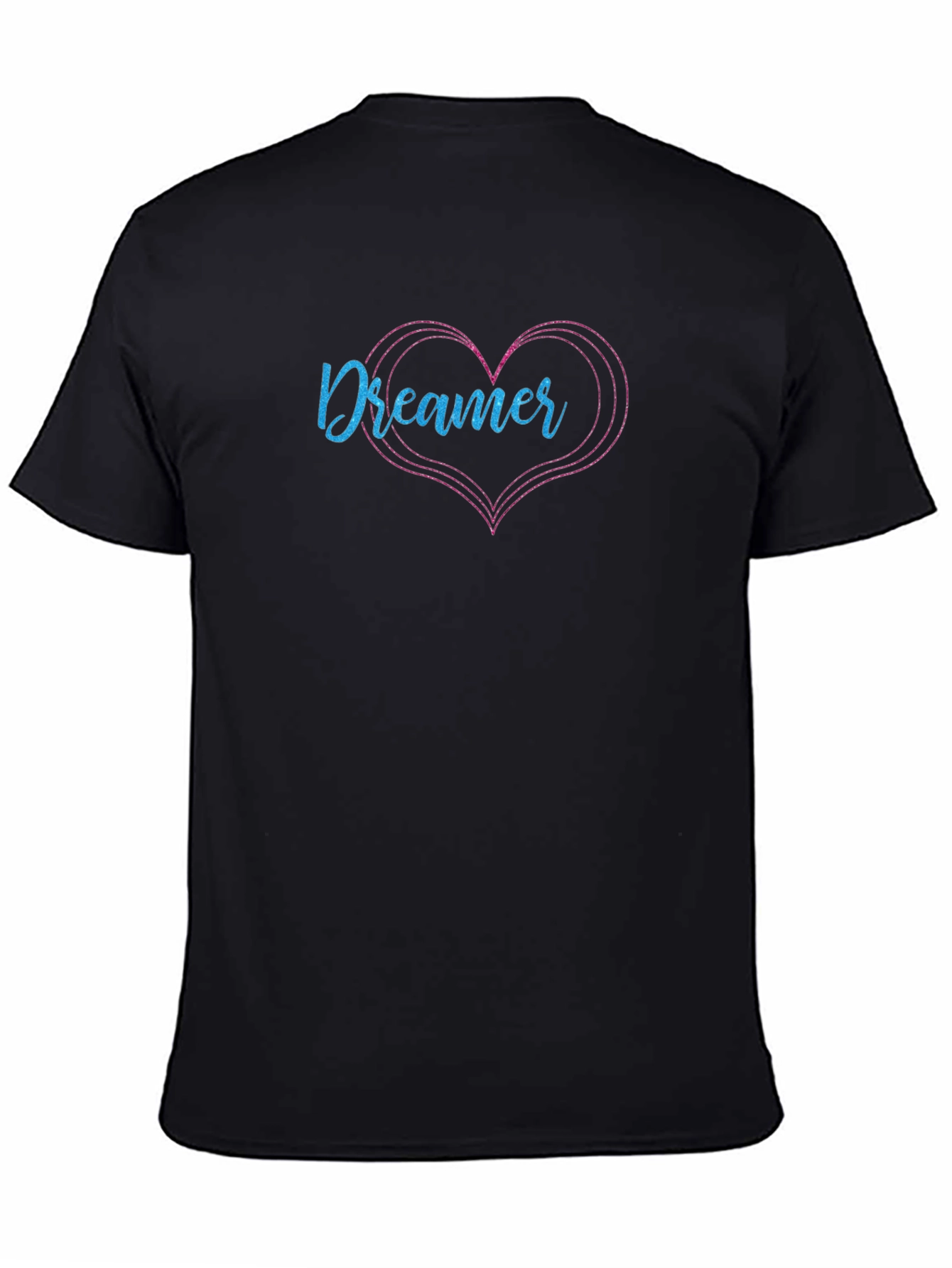 Dreamer Heart Graphic Tee - Black Short Sleeve