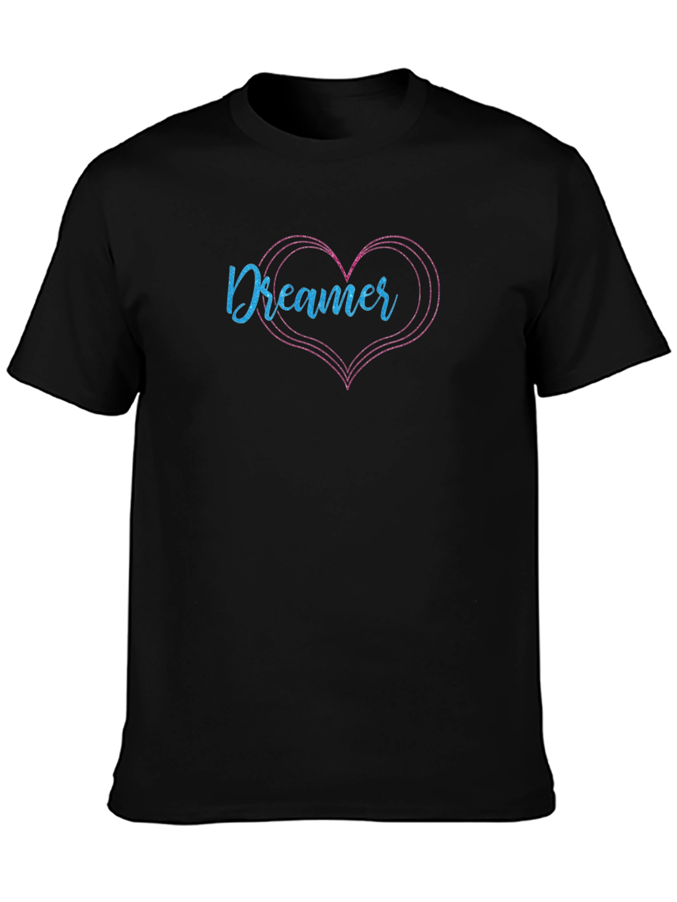 Dreamer Heart Graphic Tee - Black Short Sleeve