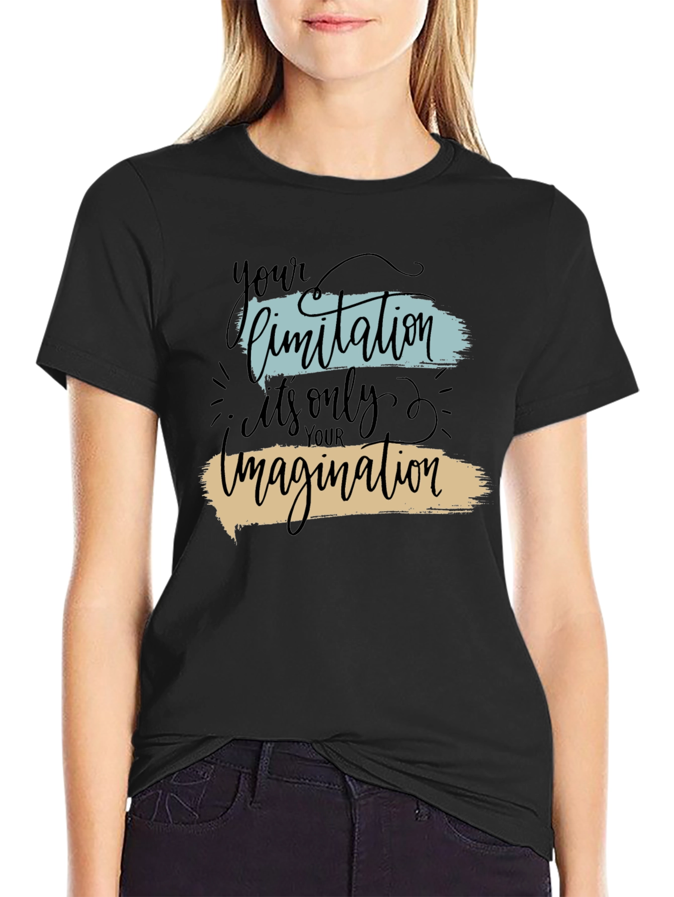 Inspirational Your Limitation Black Graphic Tee