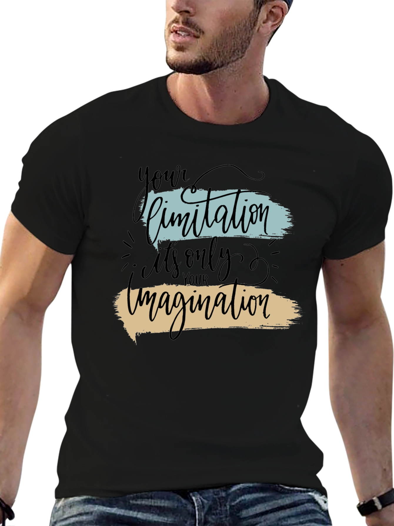 Inspirational Your Limitation Black Graphic Tee