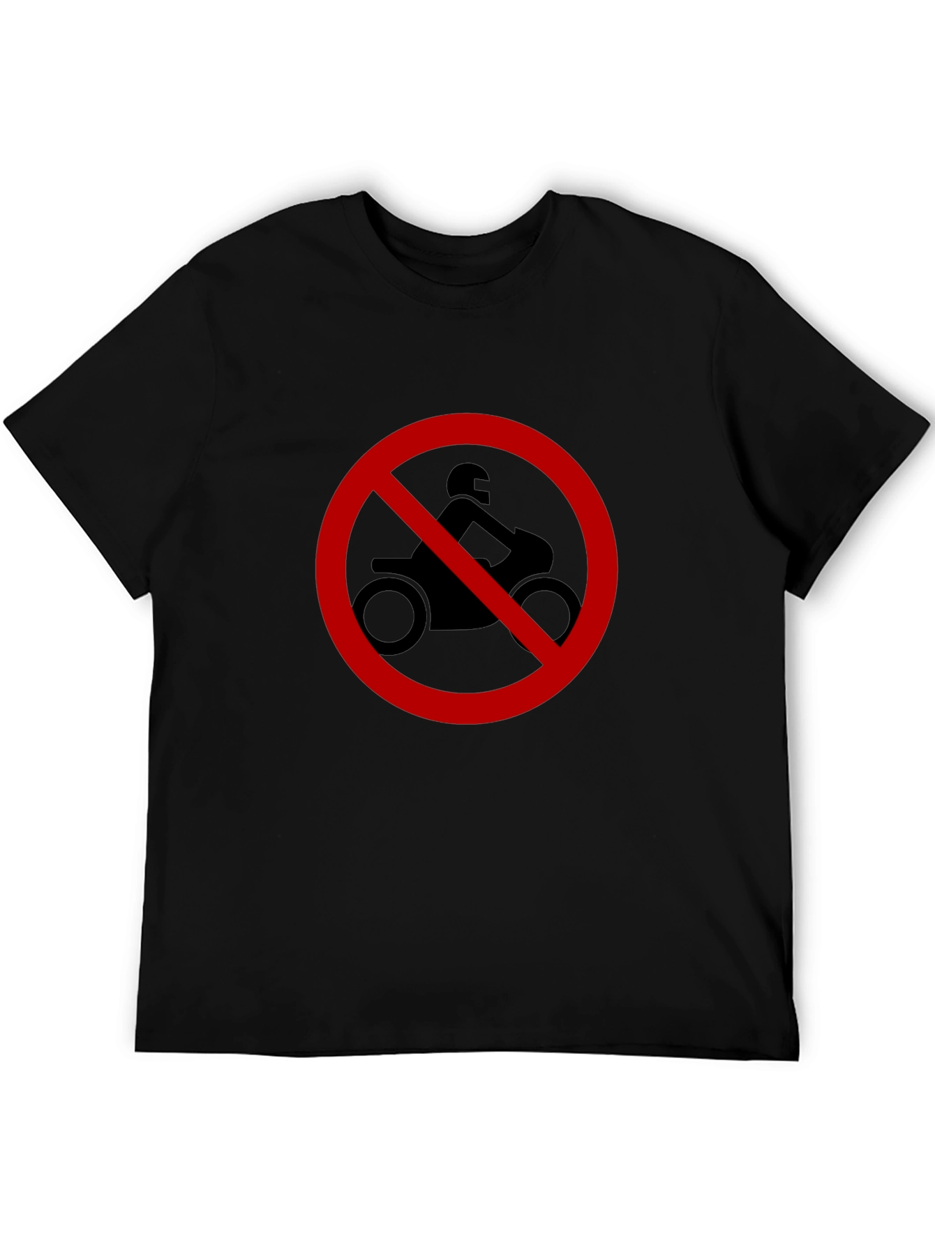 No Motorcycle Zone T-Shirt - Black Crew Neck