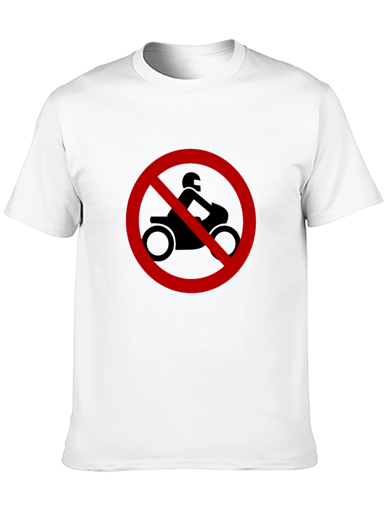 No Motorcycle Zone T-Shirt - Black Crew Neck