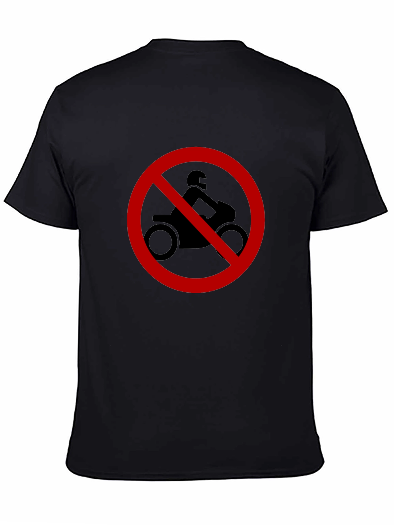 No Motorcycle Zone T-Shirt - Black Crew Neck