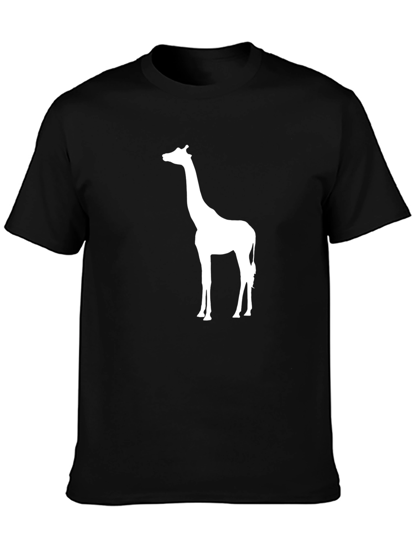 Giraffe Silhouette Black T-Shirt