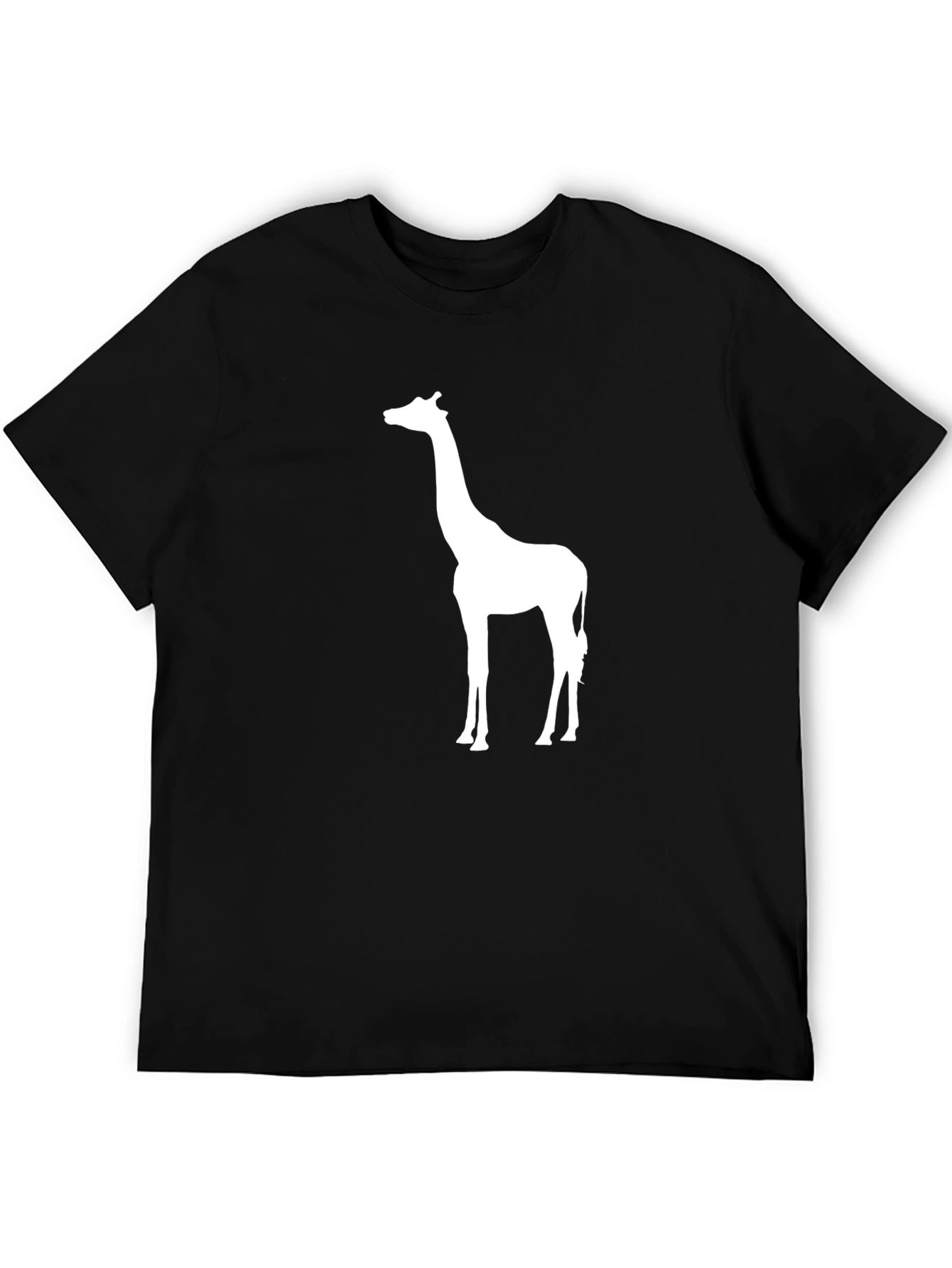 Giraffe Silhouette Black T-Shirt